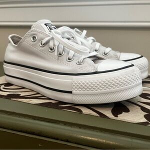 Converse Women's Classic Silver/White Platform Sneakers